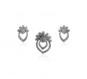 18KT White Gold Diamond Pendant Set - Click here to buy online - 2,028 only..
