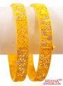 22K Gold Two Tone Bangles(2 Pc) - Click here to buy online - 2,790 only..