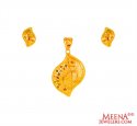 Meenakari 22K Gold Pendant set - Click here to buy online - 925 only..