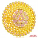 22K Gold Meenakari Ladies Ring - Click here to buy online - 1,008 only..