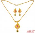 Click here to View - 22Kt Gold  Polki Necklace Set 