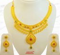 22Kt Gold Stone Necklace Set