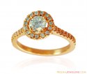 18k Gold Solitaire Halo Ring - Click here to buy online - 4,555 only..