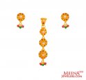 Meenakari 22K Gold Pendant set - Click here to buy online - 913 only..