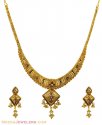 22K Antique Gold Meenakari Set - Click here to buy online - 3,160 only..