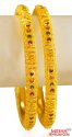 22k Gold Meena Bangles (2PC) - Click here to buy online - 3,574 only..