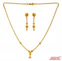 22K Gold Necklace Earring Set
