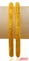 22KT Gold Filigree Bangles(2pcs) - Click here to buy online - 2,480 only..