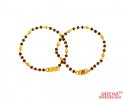 22Kt Gold Blk Beads Baby Bracelets