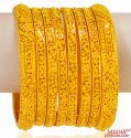 22K Gold Bangles Set of 8 - Click here to buy online - 8,983 only..