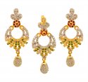 22k Precious Stones Pendant Set  - Click here to buy online - 980 only..
