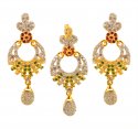 Click here to View - 22k Precious Stones Pendant Set  