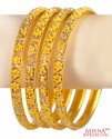 22Kt Gold Two Tone Bangles (4 Pc)