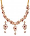 Ruby Diamond 18K Necklace Set - Click here to buy online - 23,597 only..