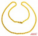 22 Kt Hollow Rope Chain (18 Inches) - ChPl25758 - US$ 560 - 22 Kt Gold ...