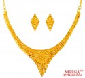 22 Karat Gold Necklace Set - Click here to buy online - 2,290 only..