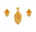 Two Tone Gold Pendant Set - Click here to buy online - 1,112 only..