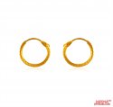 22 Kt Gold Hoop Earrings for Girls - Click here to buy online - 201 only..