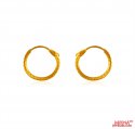 22 Kt Gold Hoop Earrings  - Click here to buy online - 270 only..