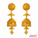 22K Layered Jhukmi Earrings  - Click here to buy online - 1,780 only..