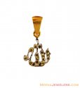 22K Fancy Small Rhodium CZ Pendant  - Click here to buy online - 231 only..