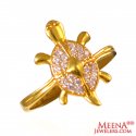 22Kt Gold CZ Turtle Ring