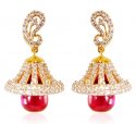 18k Gold  Diamond Ruby Earrings - Click here to buy online - 5,201 only..