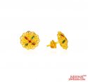 22 kt Meenakari Gold Earings - Click here to buy online - 453 only..