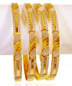 22k Gold TwoTone Bangles Set(4 pcs) - Click here to buy online - 4,660 only..