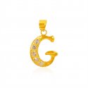 22Kt Gold Pendant with Initial(G) - Click here to buy online - 105 only..