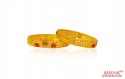 22Kt Gold Kids Kada (2 Pcs) - Click here to buy online - 2,383 only..