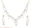 Diamond Necklace Set (18 K Gold) - Click here to buy online - 10,011 only..