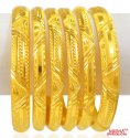 22 Kt Gold Machine Bangles (6 PC) - Click here to buy online - 5,020 only..