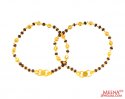 22Kt Gold Blk Beads Baby Bracelets