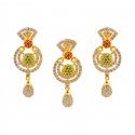 Click here to View - 22k Gold Precious Stone Pendant Set 