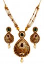 22K Gold Antique Short Necklace  - Click here to buy online - 11,076 only..