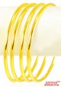 22Kt Plain Gold Bangles (4 Pc)