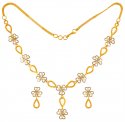 22K Gold Two Tone Necklace Set  - Click here to buy online - 1,658 only..