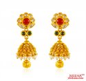 22kt Gold Polki Earring - Click here to buy online - 2,550 only..