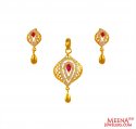 22K Gold  Pendant Set - Click here to buy online - 822 only..
