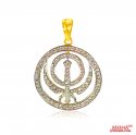 22 kt gold Khanda pendant with CZ - Click here to buy online - 725 only..