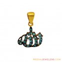 22K Cz Studded Allah Pendant - Click here to buy online - 260 only..