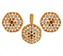 22K Gold  Zircons Pendant Set - Click here to buy online - 1,403 only..