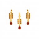 Click here to View - 22Karat Gold Muti Stone Pendant set 