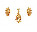 22K Gold Fancy Pendant Set - Click here to buy online - 1,487 only..