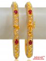 22k Designer Precious Stone Bangles - Click here to buy online - 4,287 only..
