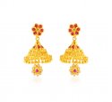 22kt Gold Floral Jhumkhi Earring - Click here to buy online - 1,250 only..