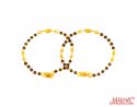 22Kt Gold Blk Beads Baby Bracelets
