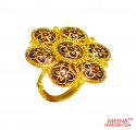 Click here to View - 22Kt Gold Meenakari Ring 