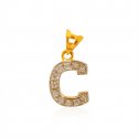 22Kt Gold Pendant with Initial(C) - Click here to buy online - 263 only..